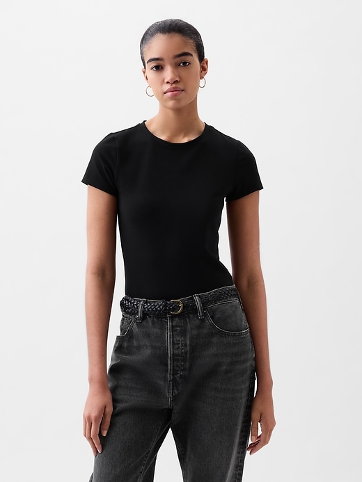 Image number 6 showing, Compact Jersey T-Shirt Bodysuit