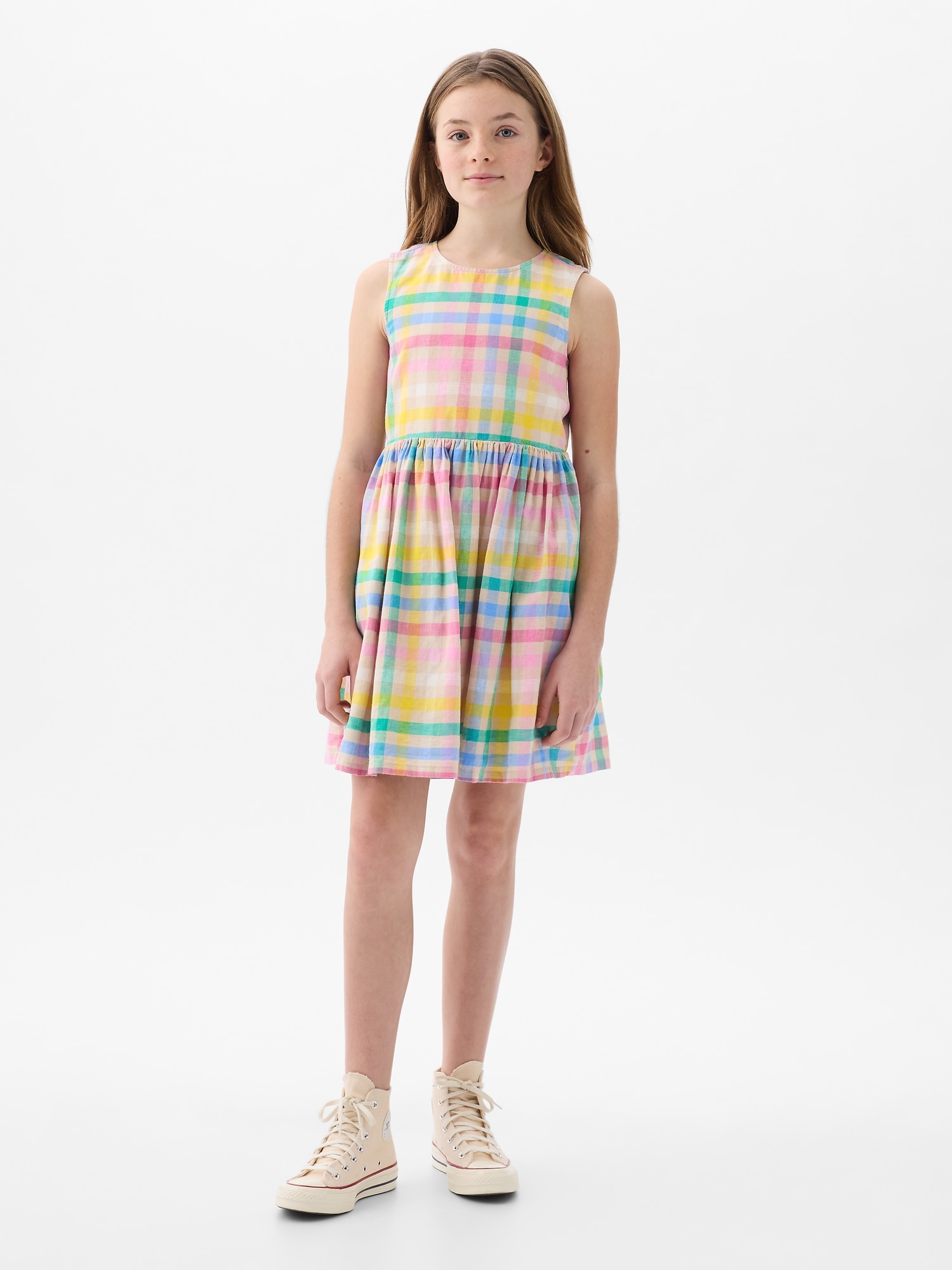 Kids Linen-Cotton Cutout Dress
