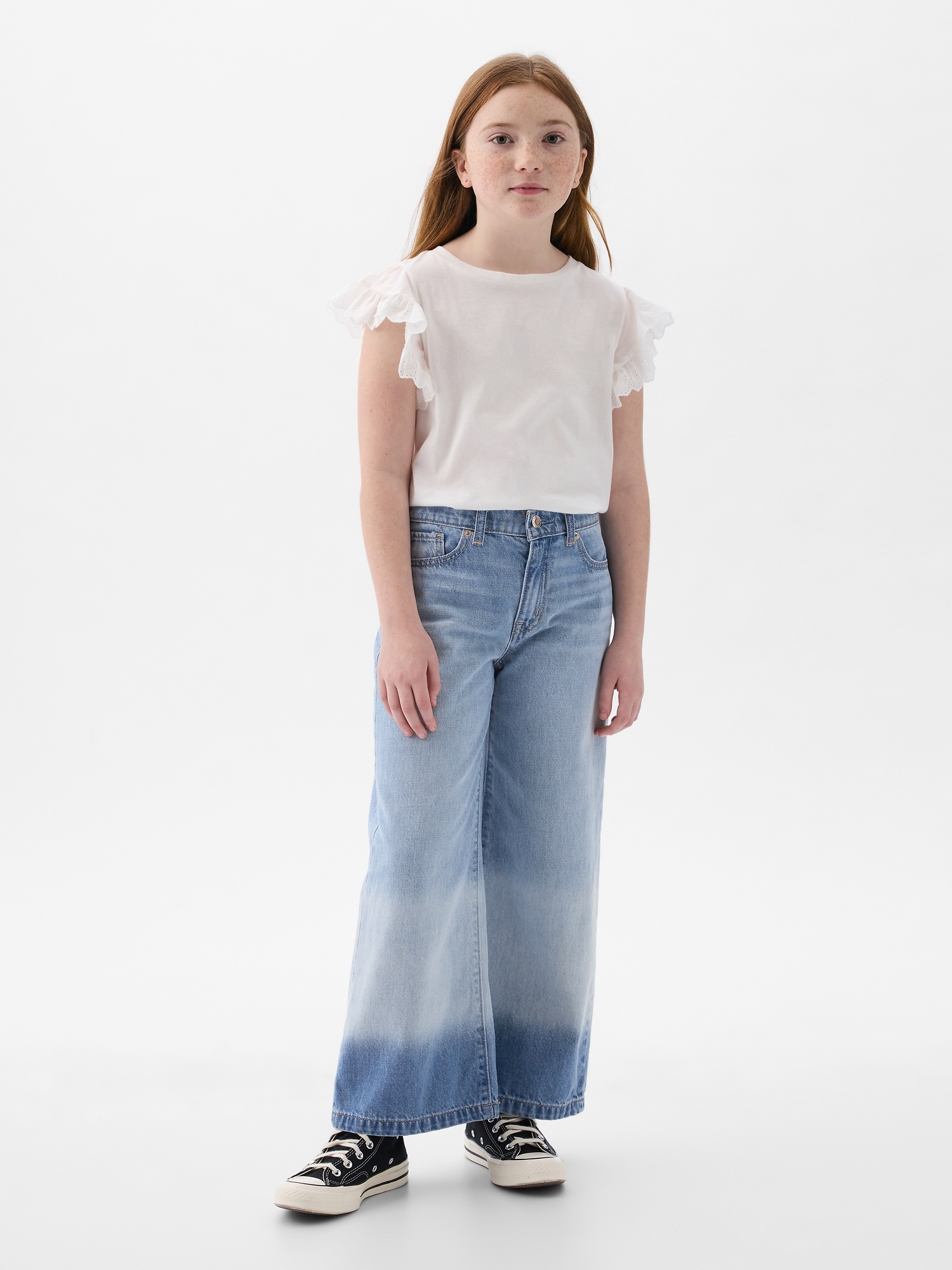 Kids High Rise Stride Wide Leg Ankle Jeans Gap Kids High Rise Stride Wide Leg Ankle Jeans Gap