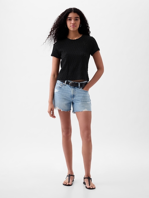 Image number 7 showing, Lace Cropped T-Shirt
