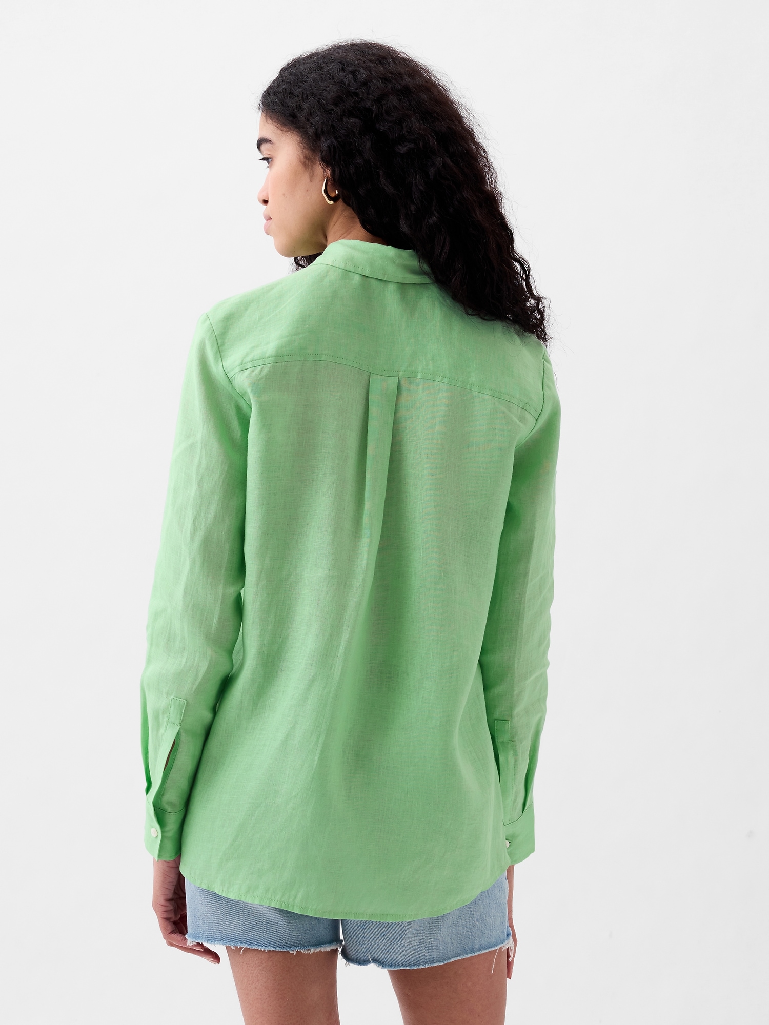 100 Linen Boyfriend Shirt Gap