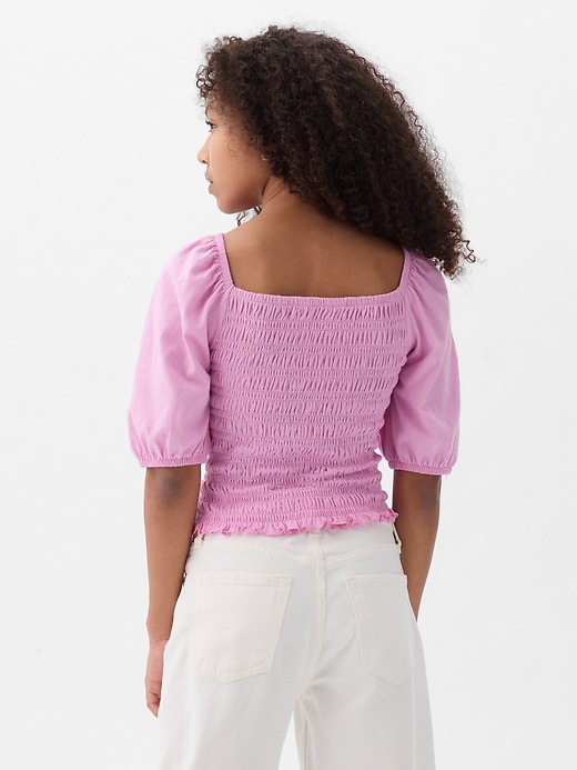 2 of 8 showing, with the color SUGAR PINK of product Kids Smocked Top