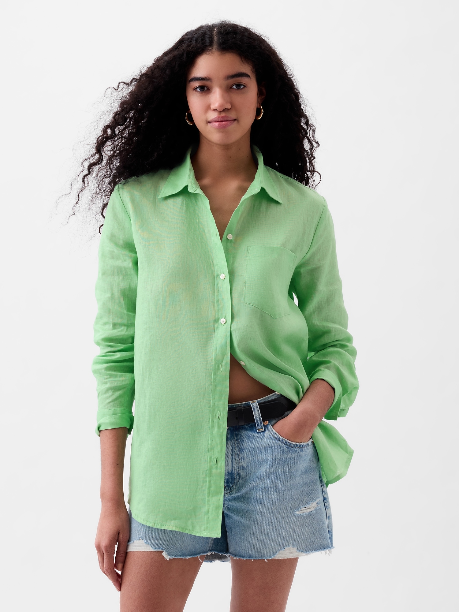 100% Linen Boyfriend Shirt