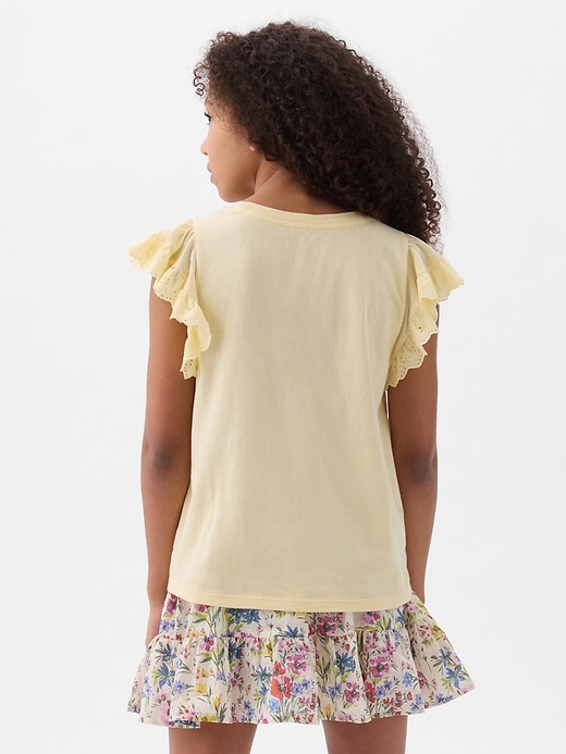 2 of 8 showing, with the color yellow maize of product Kids Eyelet T-Shirt