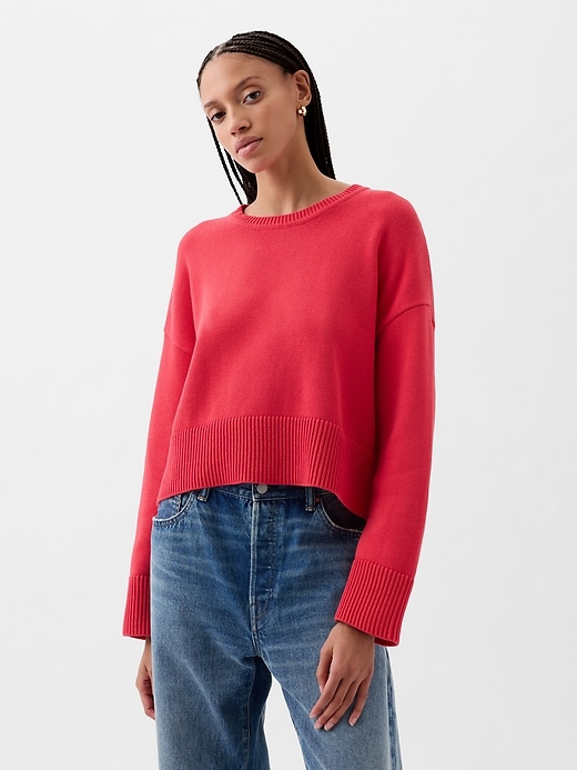 1 of 8 showing, with the color slipper red of product Oversized Crewneck Sweater