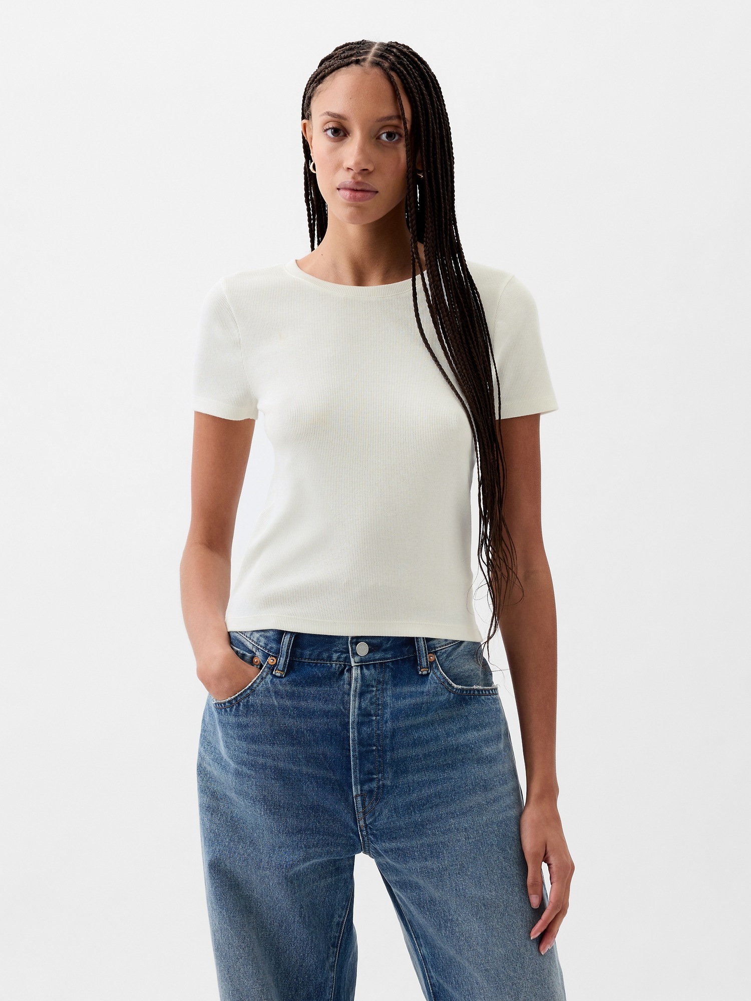 Modern Rib Cropped T-Shirt