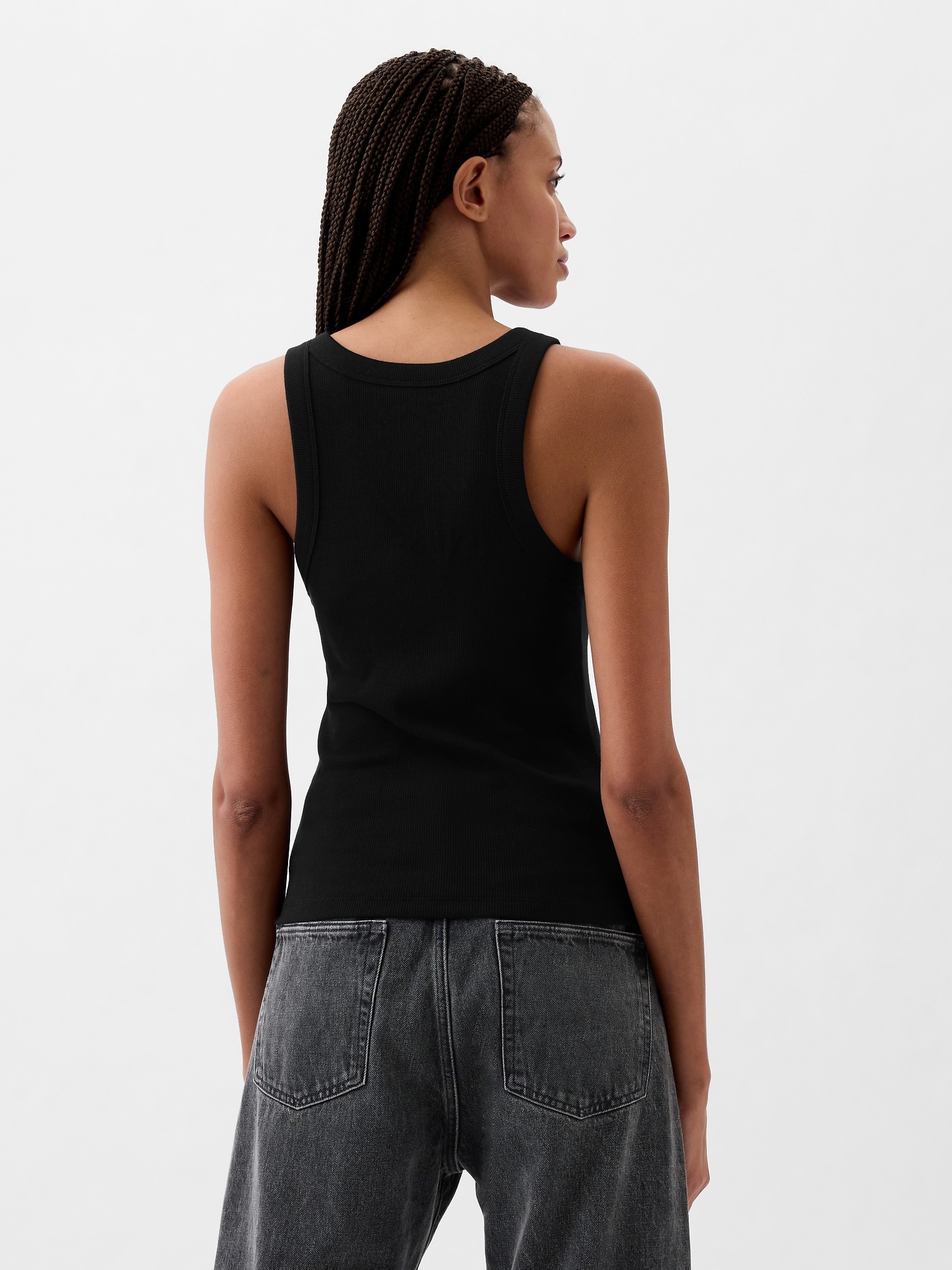 Modern Rib Halter Tank Top Gap
