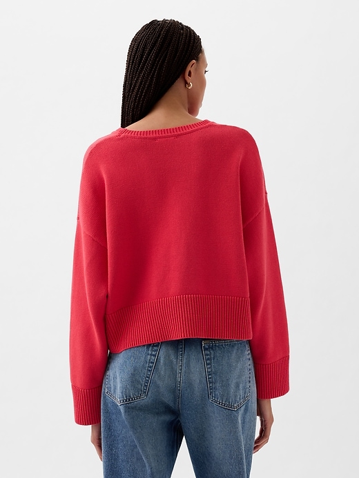 2 of 8 showing, with the color slipper red of product Oversized Crewneck Sweater