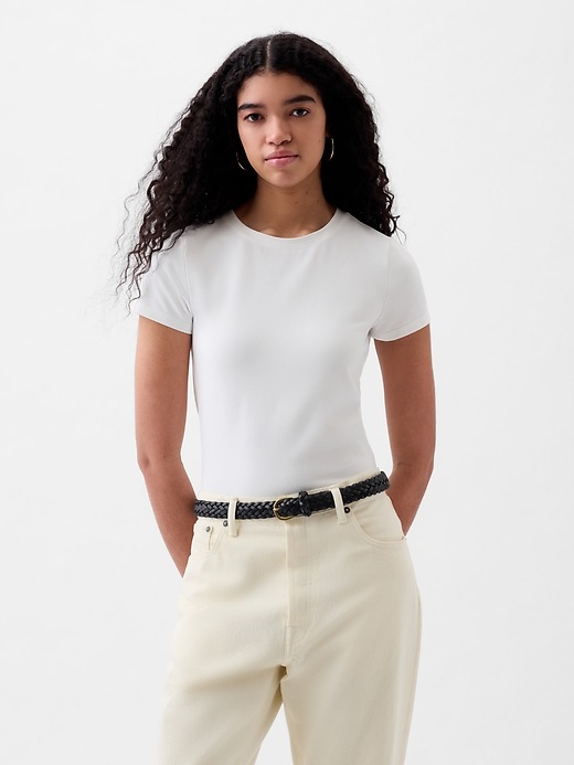 1 of 8 showing, with the color fresh white of product Compact Jersey T-Shirt Bodysuit