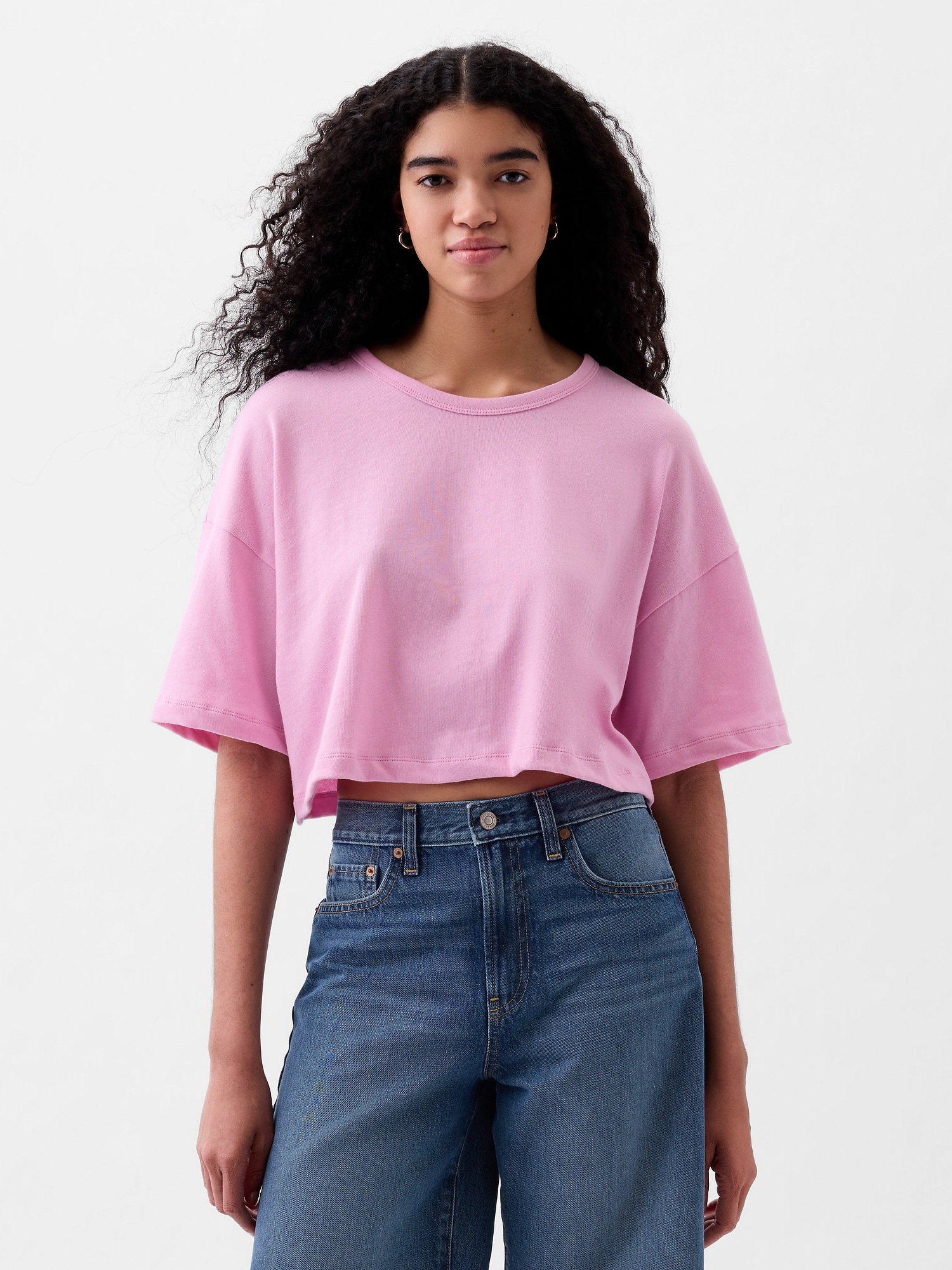 Oversized Cropped T Shirt Gap