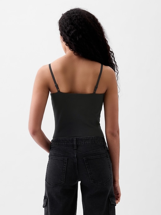 2 of 8 showing, with the color black of product Compact Jersey Cami Bodysuit