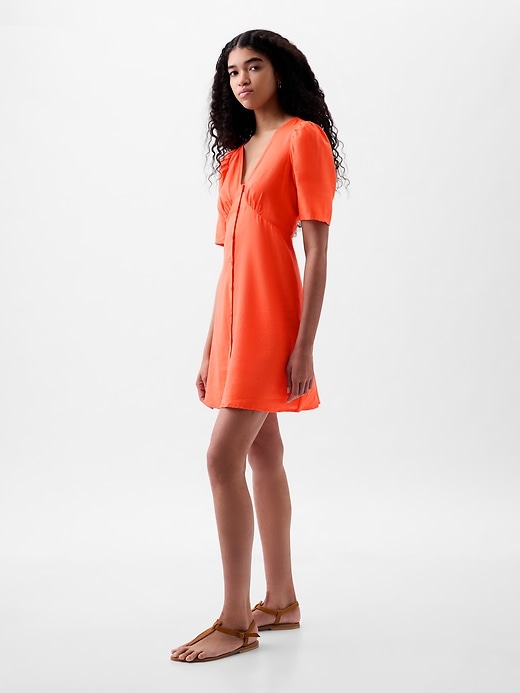 Image number 9 showing, Linen-Blend Button Mini Dress