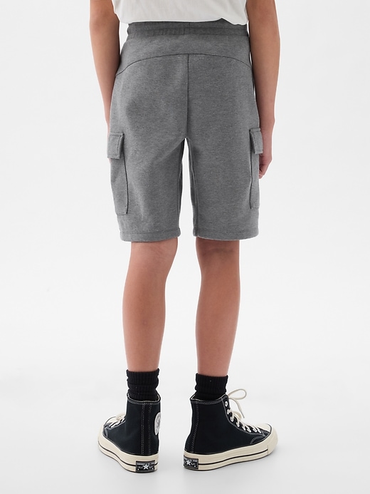 2 of 8 showing, with the color grey heather of product GapFit Kids Fit Tech Cargo Shorts