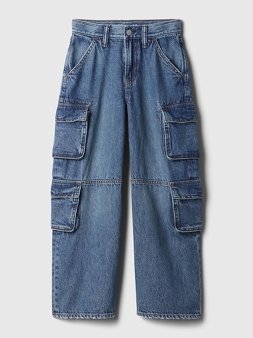 Image number 4 showing, Kids Double Cargo Baggy Jeans