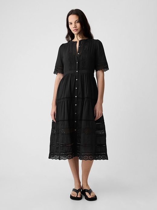 関税込 SATUADAY CLUB Button Front Lace Midi Dress Square Neck Lace Skirt Midi Dress – SaturdayClub International