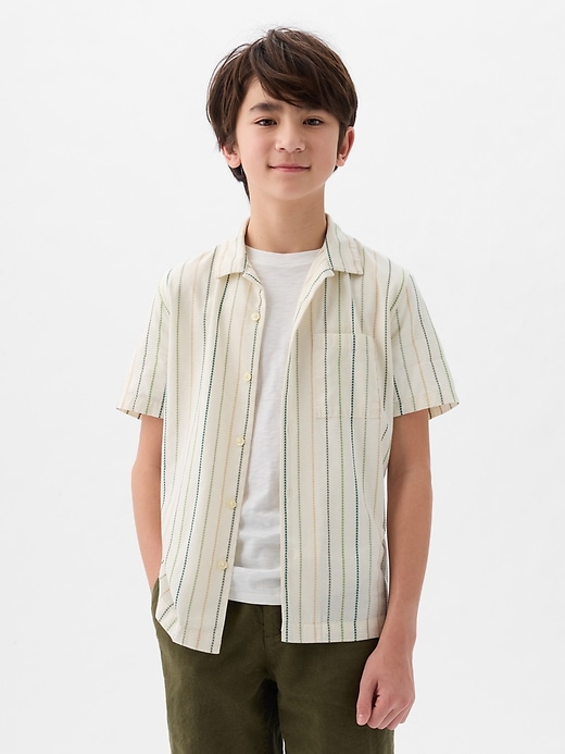 1 of 8 showing, with the color neutral stripe of product Kids Print Shirt