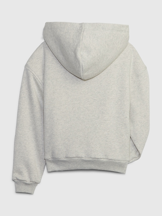 2 of 8 showing, with the color new heather grey of product Kids Sherpa-Lined Logo Hoodie