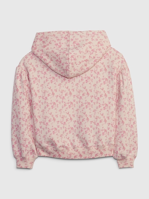 2 of 8 showing, with the color pink floral of product Gap × LoveShackFancy Kids Floral Cropped Logo Hoodie