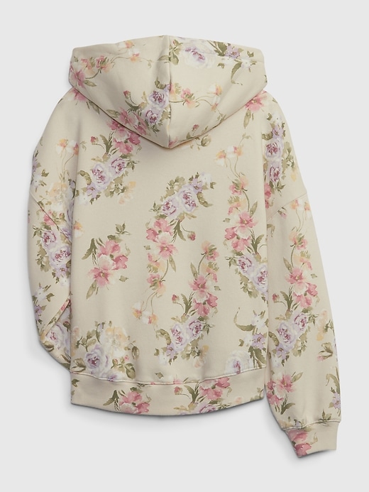 2 of 8 showing, with the color pink multi floral of product Gap × LoveShackFancy Kids Floral Relaxed Logo Hoodie