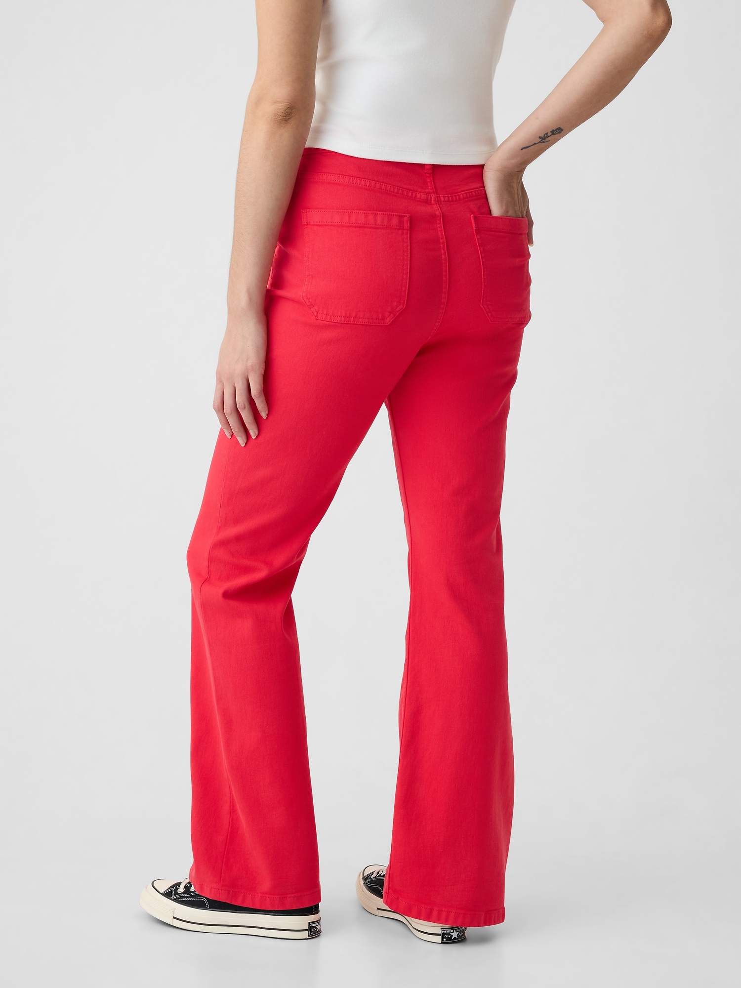 Women's Red Flare Jeans