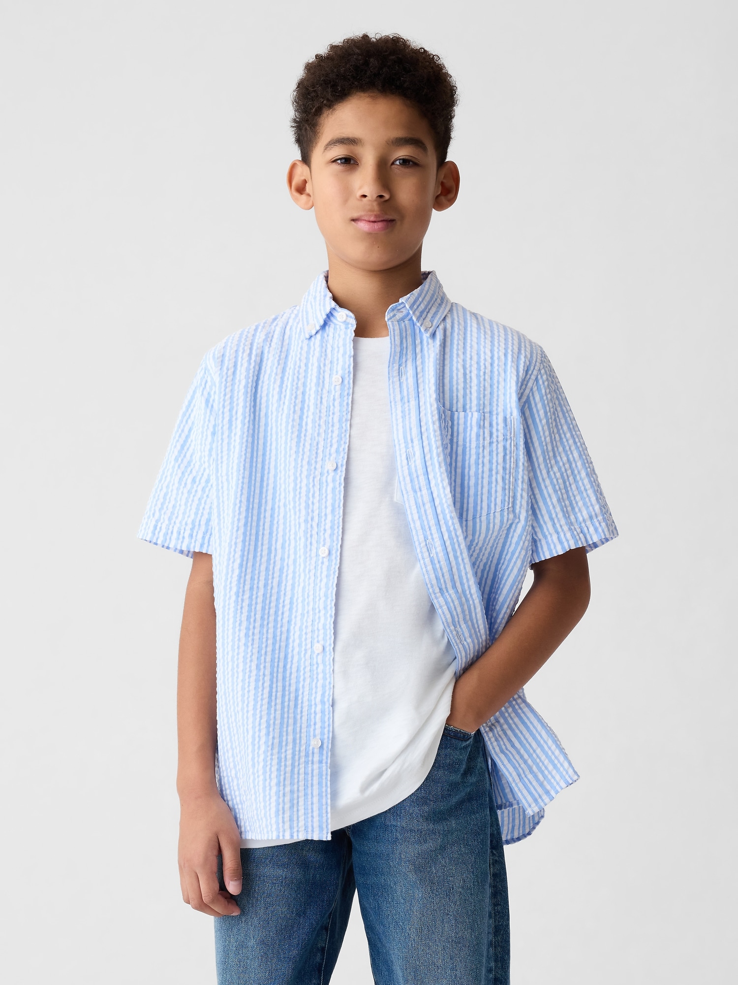 Kids Seersucker Oxford Shirt