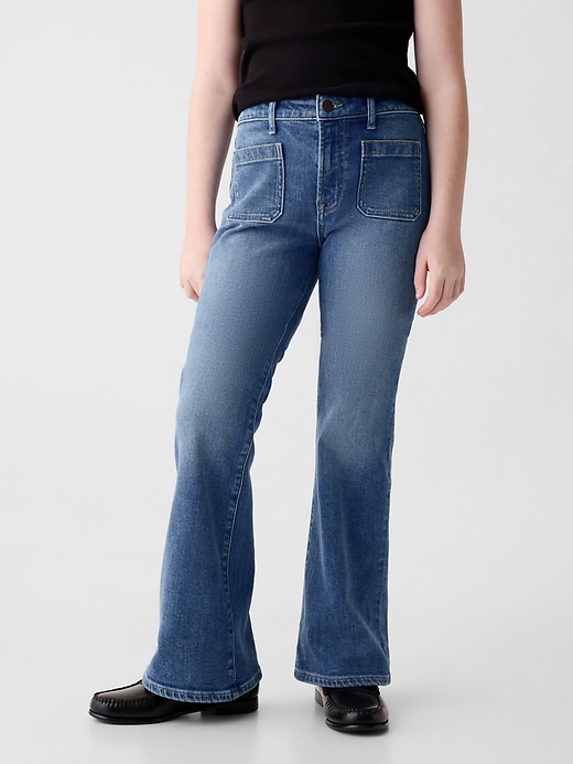 Kids High Rise Metallic '70s Flare Jeans