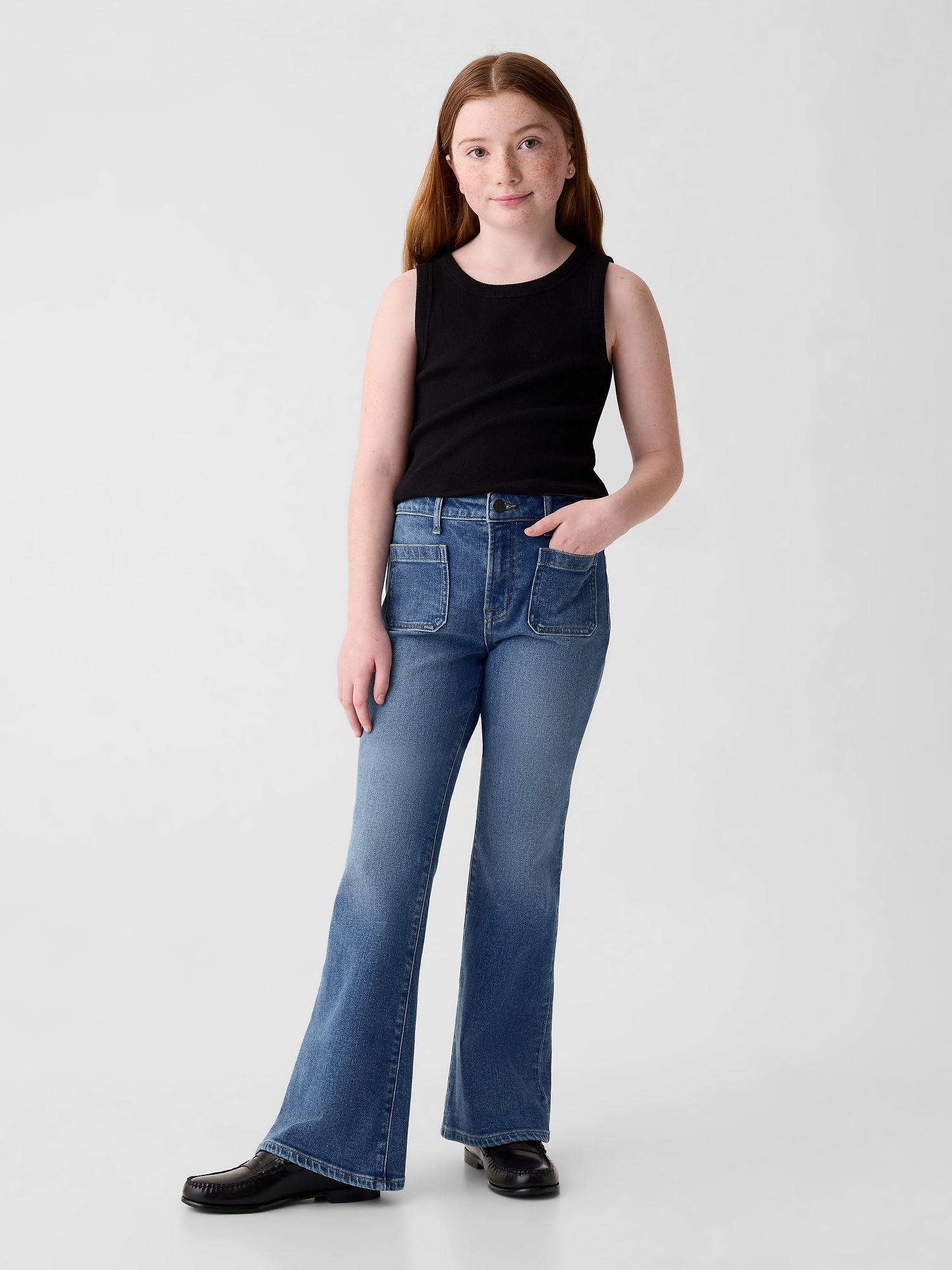 Kids High Rise 70s Flare Jeans