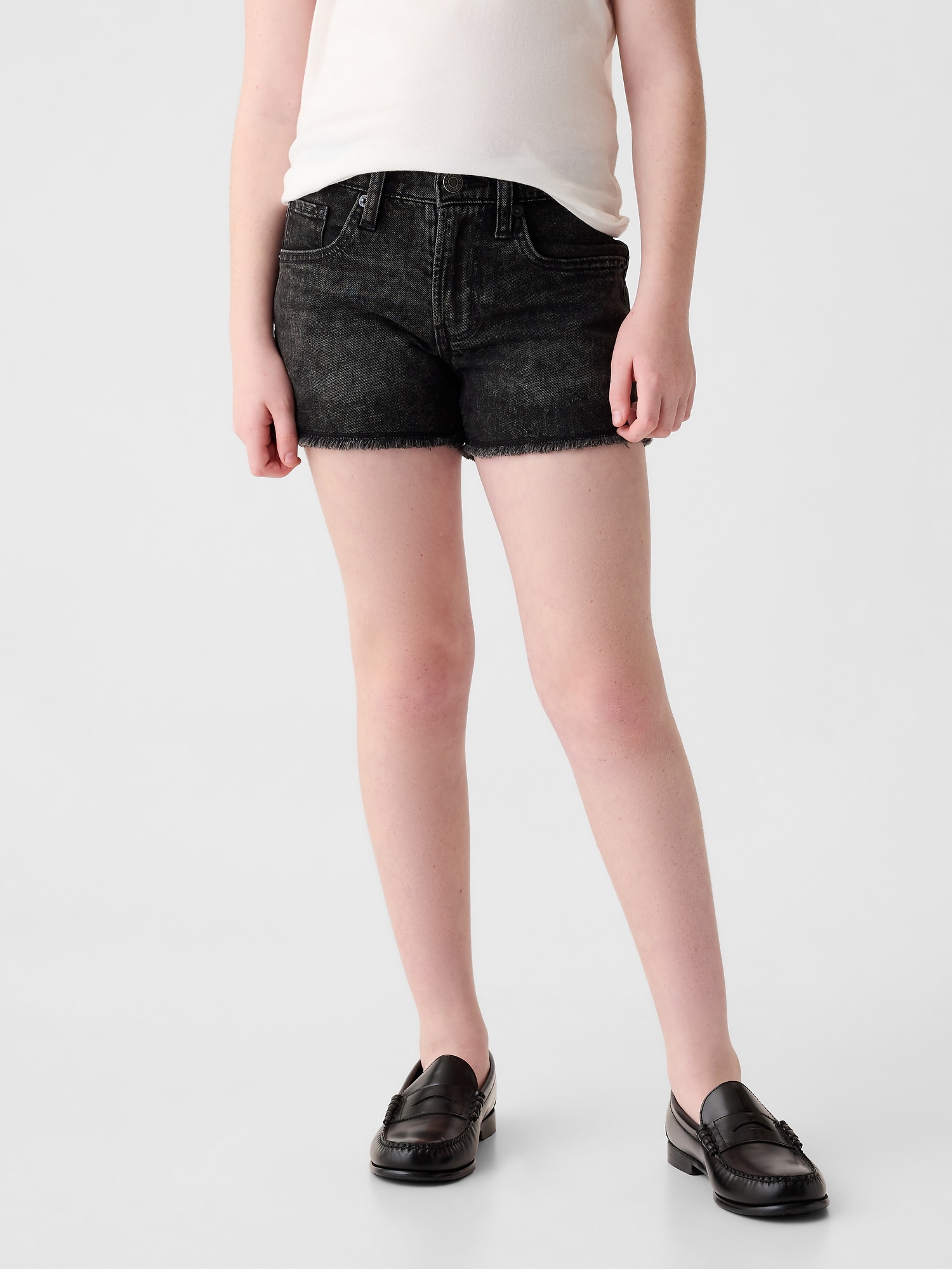 Kids black denim shorts on sale