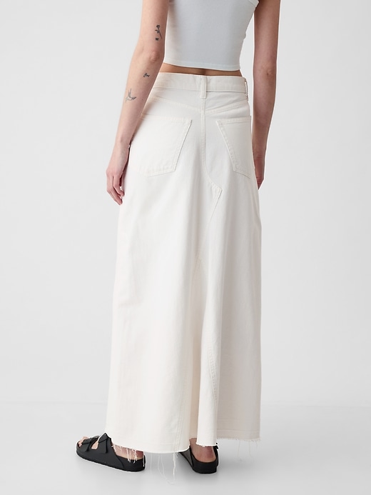 2 of 8 showing, with the color white of product Denim Maxi Skirt