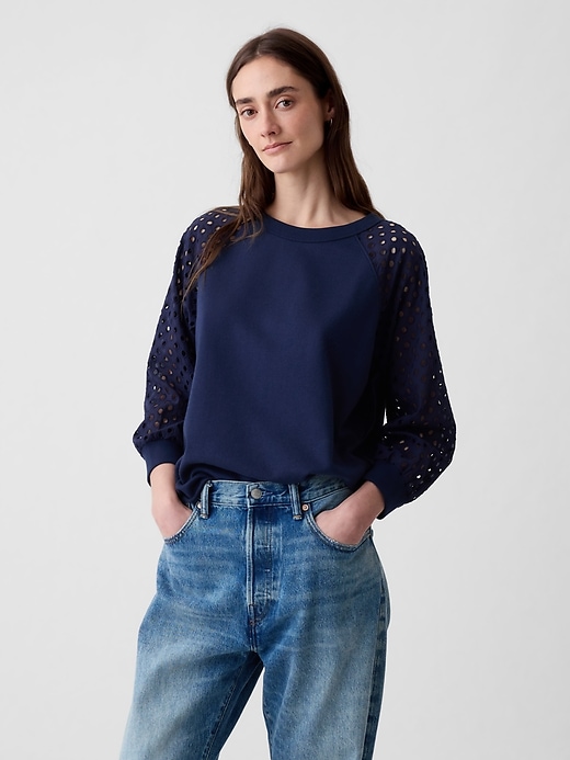 Image number 1 showing, Vintage Soft Eyelet Sweatshirt