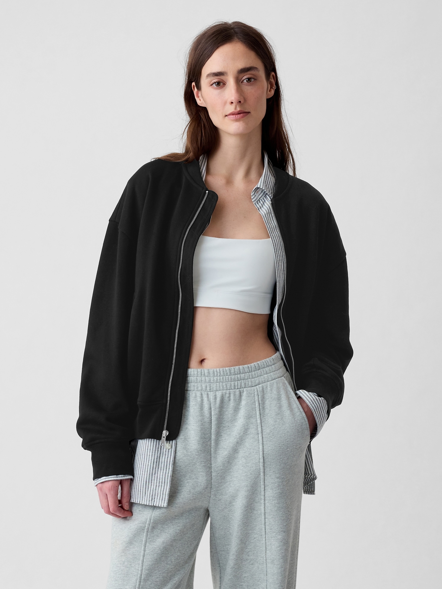 Shop Gap Vintage Soft Bomber Jacket In Black