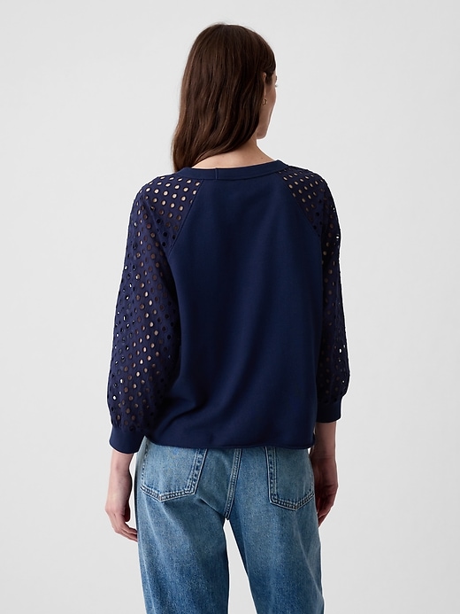 2 of 8 showing, with the color navy blue of product Vintage Soft Eyelet Sweatshirt