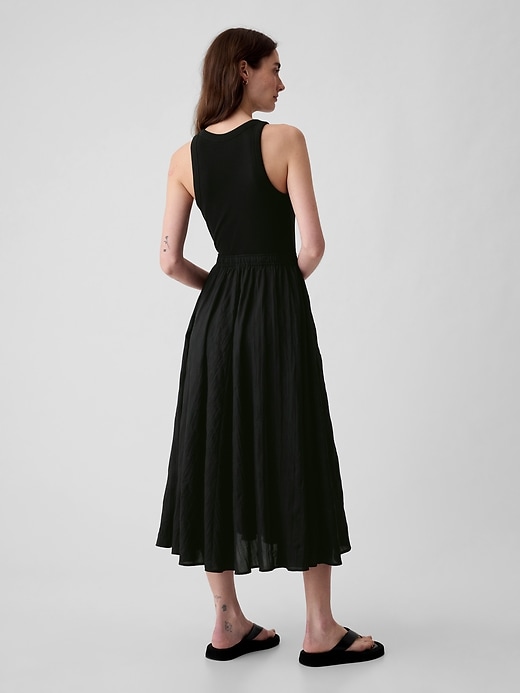 2 of 8 showing, with the color black of product Textured Crinkle Midi Dress