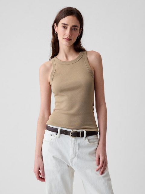 Modern Rib Halter Tank Top