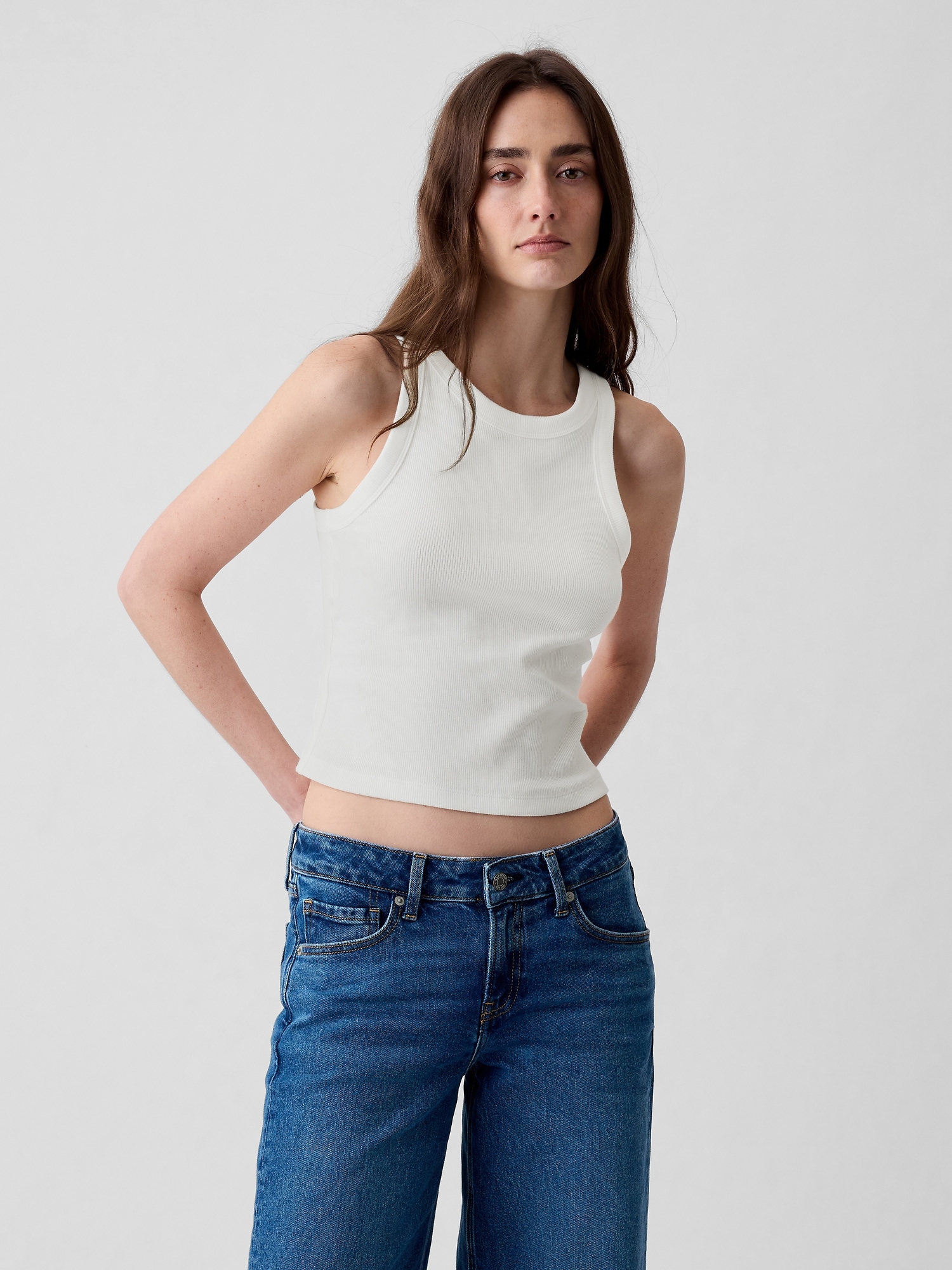 Modern Rib Cropped Halter Top