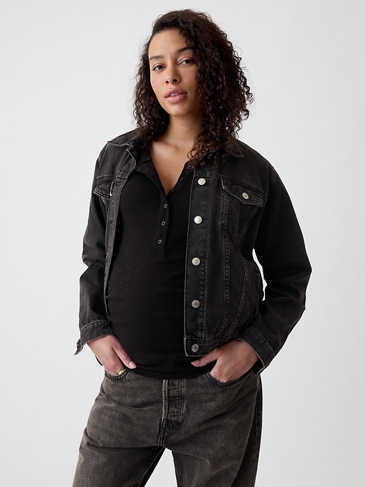 Image number 3 showing, Maternity Rib Henley Tank Top