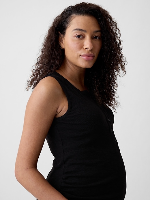 Image number 4 showing, Maternity Rib Henley Tank Top