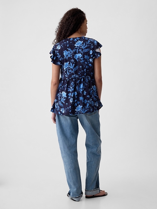 Image number 2 showing, Maternity Flutter-Sleeve Shirt