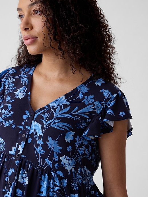 Image number 4 showing, Maternity Flutter-Sleeve Shirt