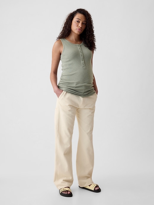 Image number 7 showing, Maternity Rib Henley Tank Top
