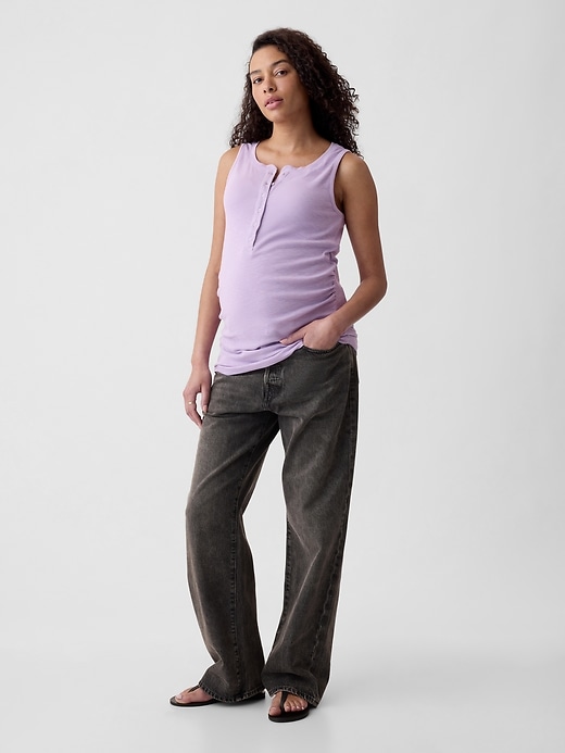 Image number 6 showing, Maternity Rib Henley Tank Top