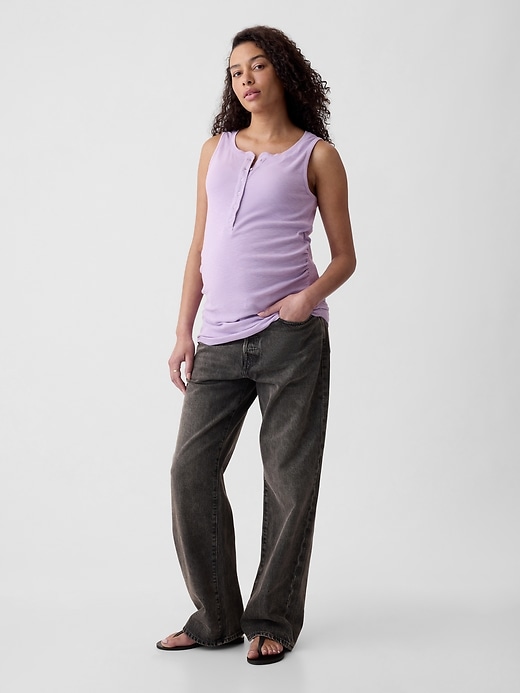 View large product image 1 of 1. Maternity Rib Henley Tank Top