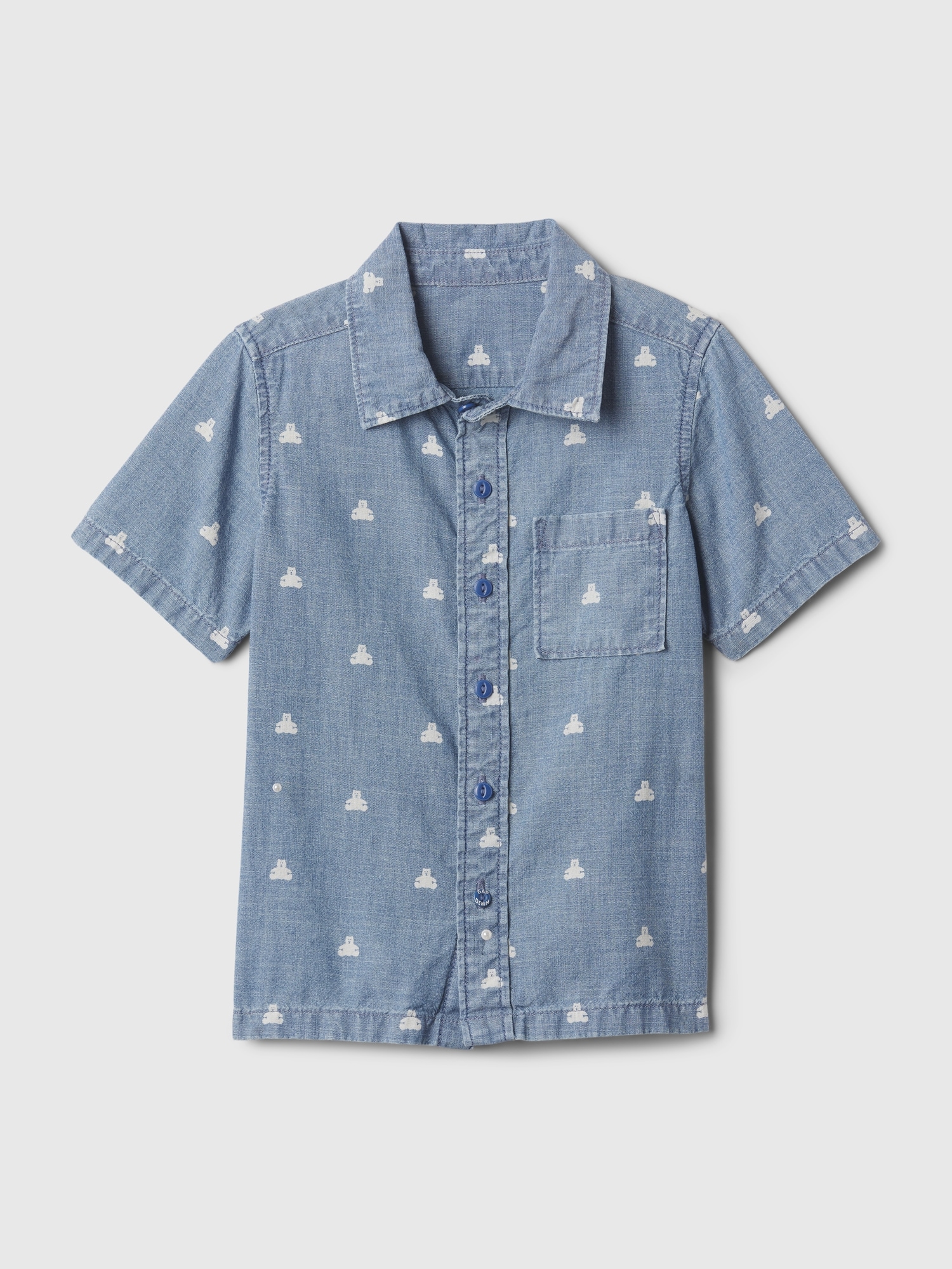 Shop Gap Baby Print Denim Shirt In Chambray