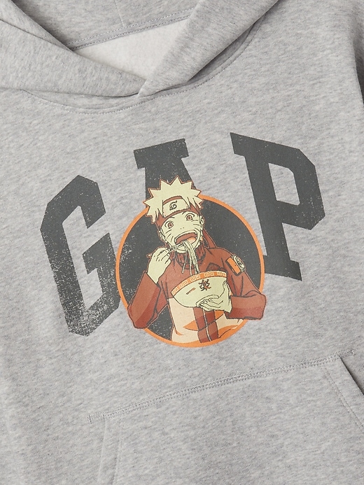2 of 8 showing, with the color heather grey naruto of product Kids Logo Graphic Hoodie