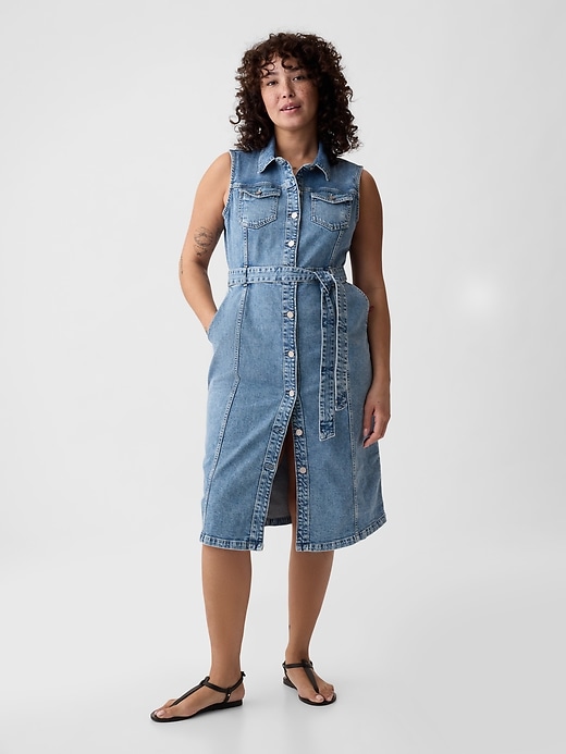 Image number 4 showing, Denim Midi Dress