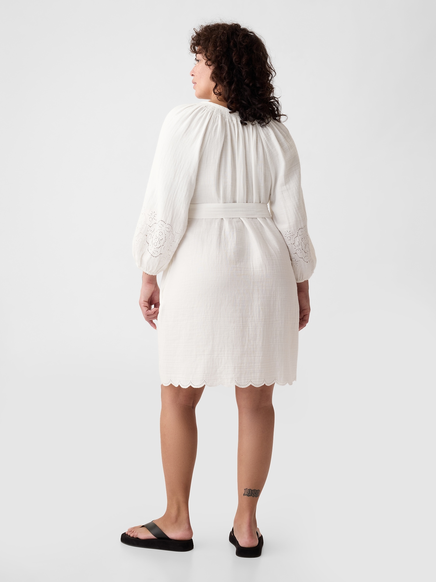 Navy Gauze Mini Dress