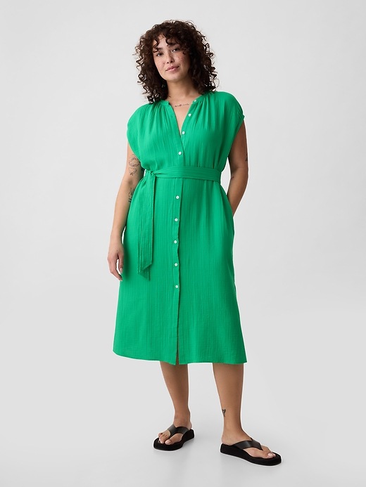 gap textured crinkle midi dress Textured Crinkle Midi Dress