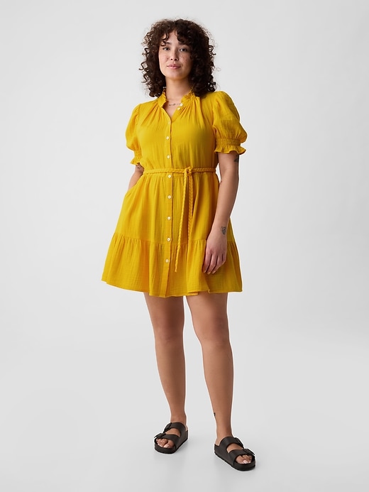 gap crinkle gauze mini dress twopeasinablog on LTK