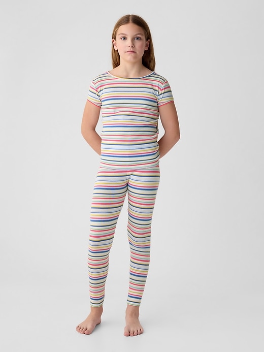 1 of 8 showing, with the color rainbow stripe of product Kids Organic Cotton PJ Set