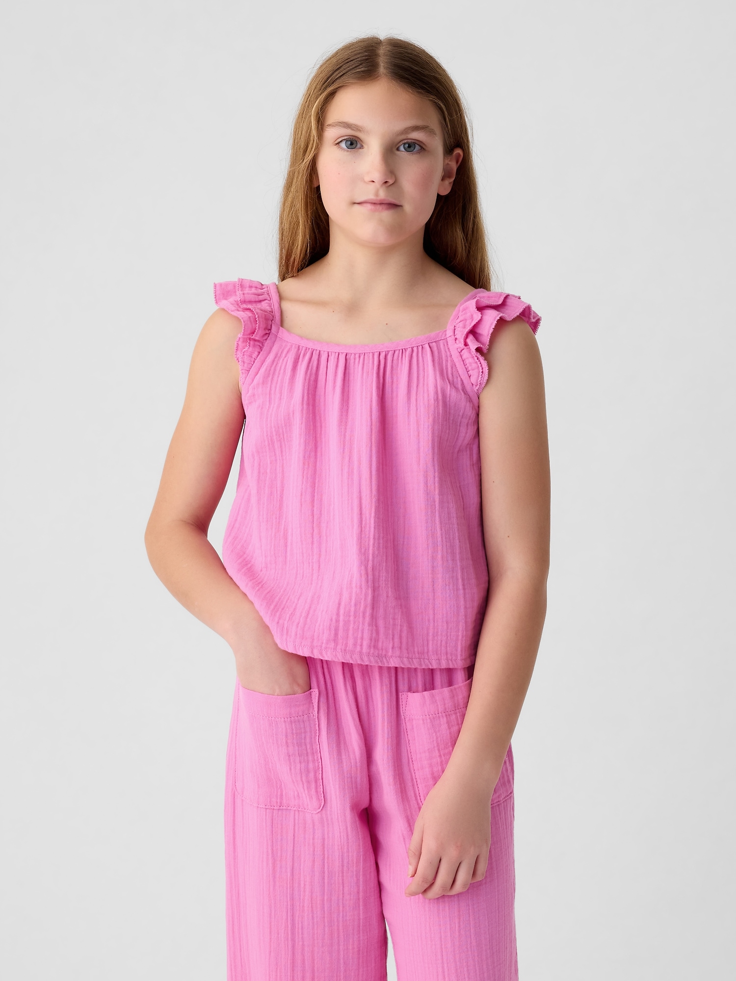 Kids Crinkle Gauze Top